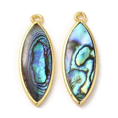 Natural Paua Shell Pendants KK-E059-13G-1