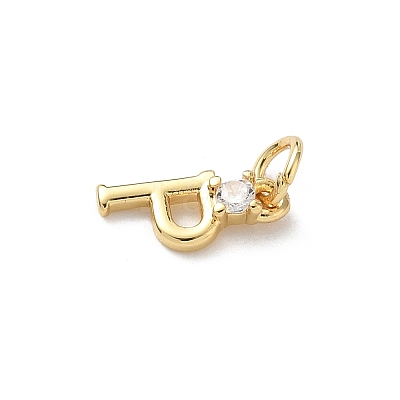 Brass Pave Clear Cubic Zirconia Charms KK-A273-01G-P-1