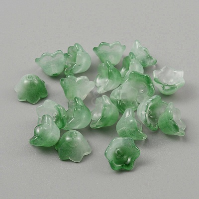 Handmade Lampwork Bead Caps LAMP-WH0005-03F-1