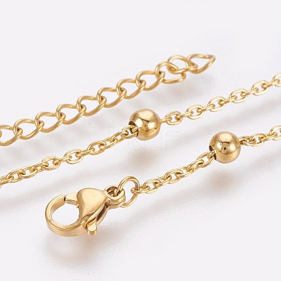 Ion Plating(IP) 304 Stainless Steel Cable Chain Anklets AJEW-P069-03G-1