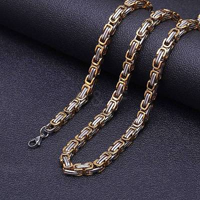 Stainless Steel Byzantine Chains Necklaces for Men FS-WG56795-16-1