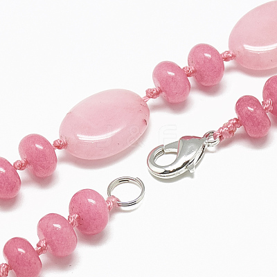 Natural Rhodochrosite Beaded Necklaces NJEW-S394-28-1