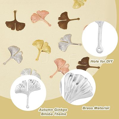 150Pcs 6 Colors Autumn Theme Brass Filigree Pendants KK-FH0002-51-1