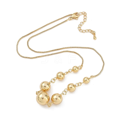 Brass Round Ball Bib Necklaces for Women NJEW-U015-03G-1