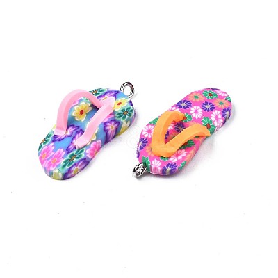 Handmade Polymer Clay Pendants X-PORC-S1007-48-1