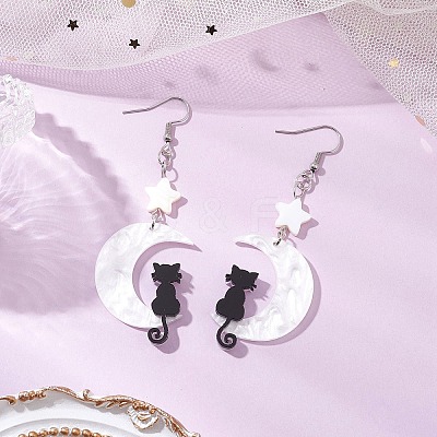 Acrylic Dangle Earrings EJEW-JE06333-03-1