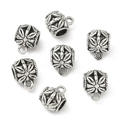 Tibetan Style Alloy Tube Bails X-PALLOY-S079-063AS-1