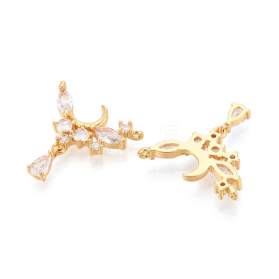 Brass Micro Pave Cubic Zirconia Pendants KK-N263-46G-1