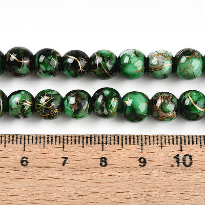 Baking Paint Glass Beads Strands DGLA-N003-8mm-B09-1