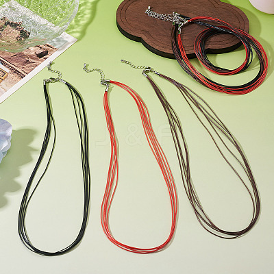 6Pcs 3 Colors 1MM Polyester&Cotton Waxed Cord 5-Strand Necklace Making MAK-TA0001-36B-1