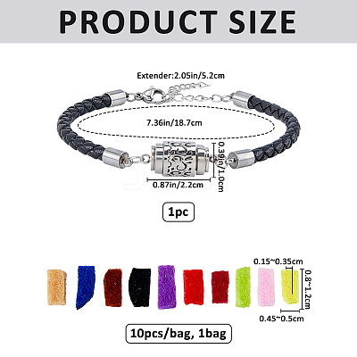 1Pc 304 Stainless Steel Perfume Diffuser Column Link Bracelets BJEW-FG0001-08A-1