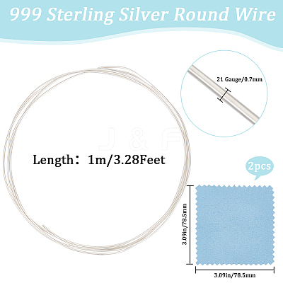 999 Fine Silver Sterling Silver Round Wire STER-BBC0005-66A-1