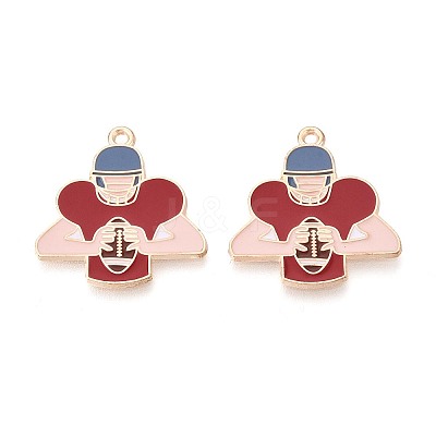Alloy Enamel Pendants ENAM-T025-02G-10-1