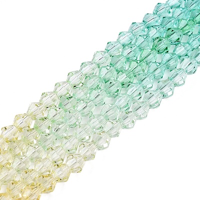Gradient Color Baking Paint Glass Bead Strands DGLA-A039-T4mm-A013-1
