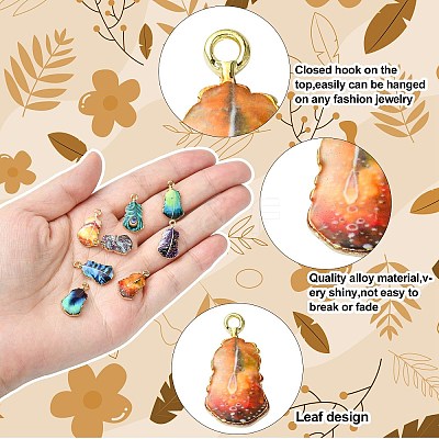 30Pcs 10 Styles Rack Plating Alloy Pendants ENAM-CJ0004-71-1