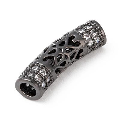 Brass Micro Pave Cubic Zirconia Beads ZIRC-F001-66-1
