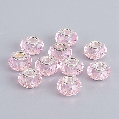 Faceted Glass European Beads GPDL-E004-01B-1