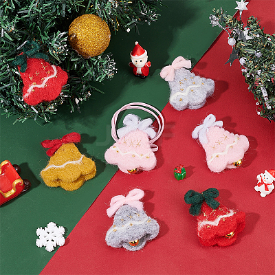 8Pcs 4 Colors Wool Felt Craft Christmas Bell DIY-NB0008-88-1