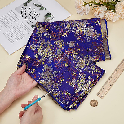 Flower Pattern Polyester Fabric DIY-WH0504-904C-1