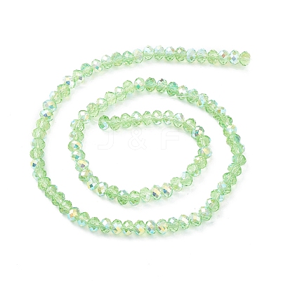 Electroplate Transparent Glass Beads Strands EGLA-K015-07C-1
