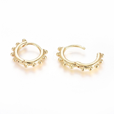Brass Huggie Hoop Earrings EJEW-G275-03G-1