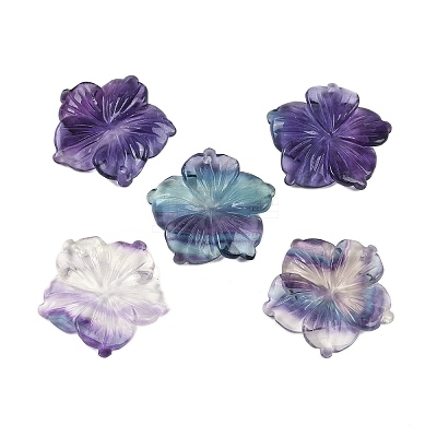 Natural Colorful Fluorite Carved Pendants G-B097-01A-16-1