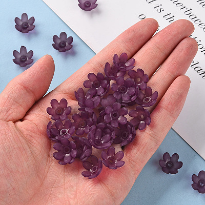 Frosted Acrylic Bead Caps MACR-S371-07A-743-1