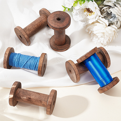 Wooden Empty Spools LS-WOOD-WH0034-03A-1