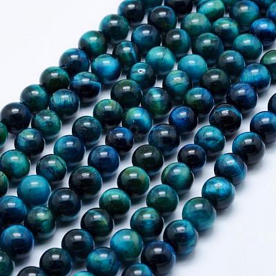 Natural Tiger Eye Beads Strands G-K203-87-8mm-1