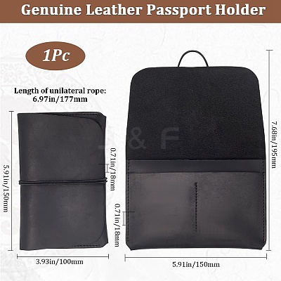 Rectangle Leather Travel Passport Wallet Cover AJEW-WH20007-03B-1
