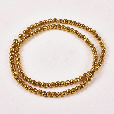 Electroplate Non-magnetic Synthetic Hematite Beads Strands X-G-J169B-4mm-04-1