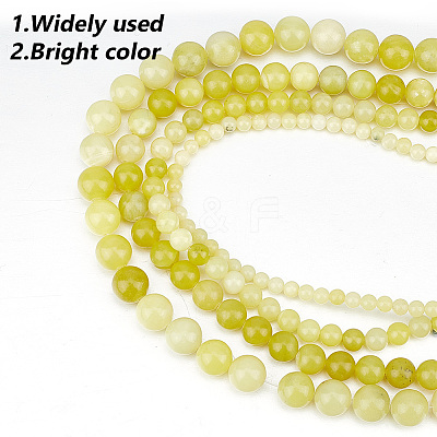 4 Strands 4 Styles Natural Lemon Jade Round Bead Strands G-GO0001-47-1