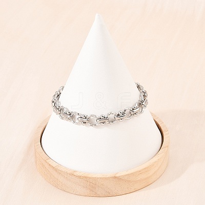304 Stainless Steel Link Chain Bracelets for Women BJEW-H207-01C-P-1