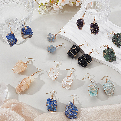 9 Pairs 316 Surgical Stainless Steel Dangle Earrings EJEW-GA00005-02-1