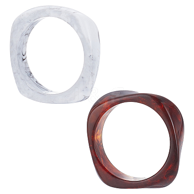 2Pcs 2 Colors Acrylic Bangles BJEW-UN0001-81A-1