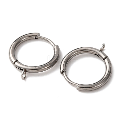 201 Stainless Steel Hoop Earring Findings STAS-D379-06C-P-1