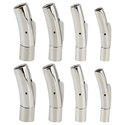 8Pcs 4 Styles Stainless Steel Bayonet Clasps STAS-DR0001-15P-1