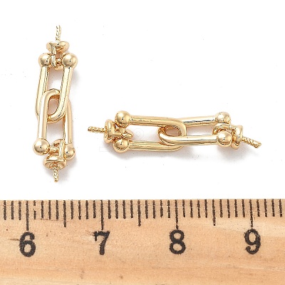 Brass Hook Clasps KK-M102-45G-1