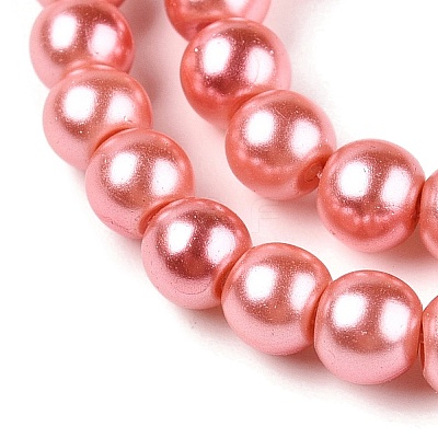 Baking Paint Pearlized Glass Pearl Round Bead Strands HY-Q003-4mm-77-A-1