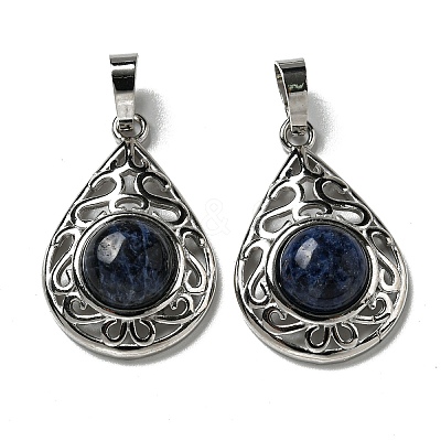 Natural Sodalite Pendants G-Q158-05P-21-1