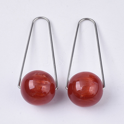 Imitation Gemstone Style Two Tone Acrylic Big Pendants STAS-S079-136E-1