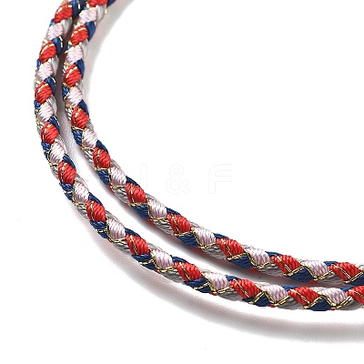 Polyester Cord Braided Necklace Makings MAK-L043-03G-20-1