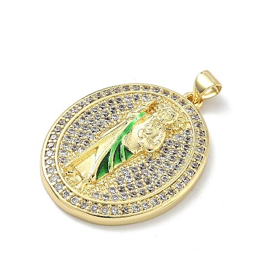 Brass Micro Pave Cubic Zirconia Pendants KK-H537-27C-G-1