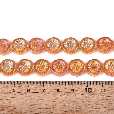 Half Electroplate Baking Paint Glass Beads Strands EGLA-K061-11A-AB10-1