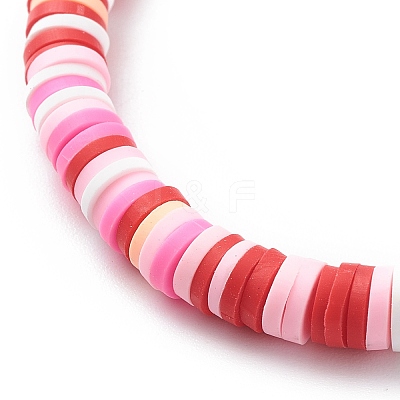 4Pcs 4 Color Handmade Polymer Clay Disc Surfer Bracelets Set BJEW-JB08799-1