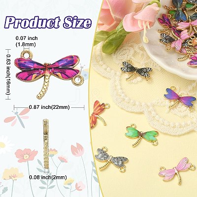 45Pcs 9 Colors Insect Theme Alloy Enamel Connector Charms ENAM-CJ0003-83-1