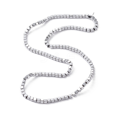Electroplate Non-magnetic Synthetic Hematite Beads Strands G-J172-3x3mm-02-1