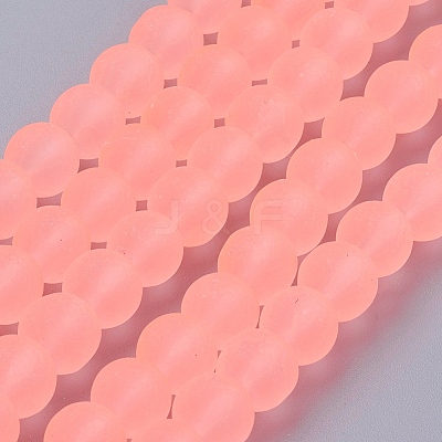 Baking Paint Transparent Glass Bead Strands GLAA-S031-8mm-28-1