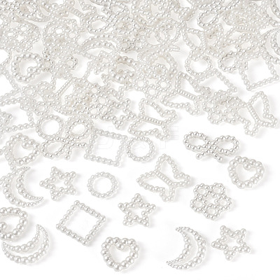 80Pcs 8 Styles Resin Imitation Pearl Cabochons RESI-TA0003-88-1