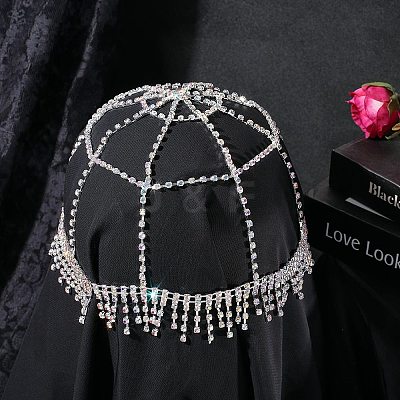 Alloy Rhinestone Mesh Headbands OHAR-WH20005-32P-1